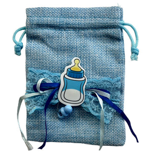 Burlap Mini Gift Hamper Bag blue-funzoop-thepartyshop