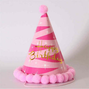 Happy Birthday Stripes Cone Caps - FUNZOOP