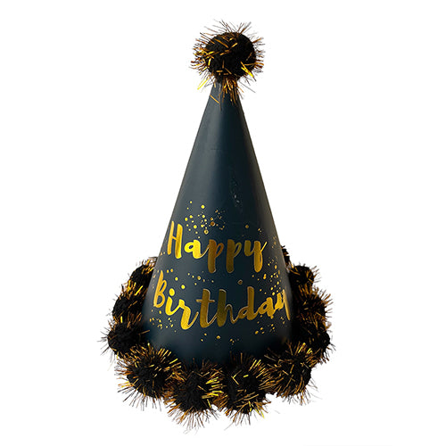 POM POM HAPPY BIRTHDAY CAP WHITE BLACK – FUNZOOP