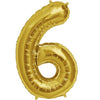16" Foil Number Balloons- Golden (Digits 6) - Funzoop