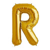 16" Foil Alphabet Balloons- Golden (Letter R) - Funzoop