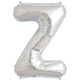 16" Foil Alphabet Balloons- Silver (Letters Z) - Funzoop