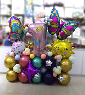 1st Birthday Butterfly Theme Balloons Centerpiece - Funzoop The Party Shop