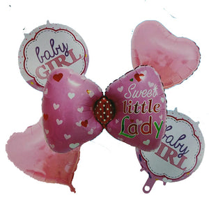 Baby Girl Arrival 5 in 1 Foil  Balloons Bouquet Set [5 Pcs] - Funzoop