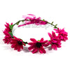 Beautiful Hawaiian Flowers Crown Headband Women/Girls Dark Pink - Funzoop The Party Shop