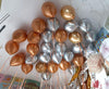 Ceiling Decor Chrome Latex Balloons Bunch  - 10 Helium Inflated Balloons [BNM09] 