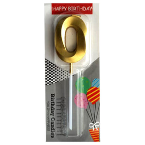 Chrome Number Candle Golden  Number 0 - Funzoop The Party Shop