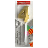 Chrome Number Candle Golden  Number 4 - Funzoop The Party Shop