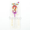 Chrome Number Cake Candle # 3