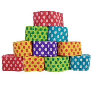 Colorful Polka Dots Paper Streamers [12 Pcs] - Funzoop