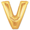 40" Large Foil Alphabet Balloons- Golden (Letter V) - Funzoop