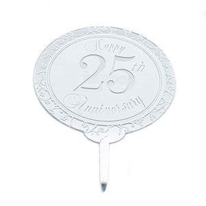 Happy 25th Anniversary Cake Topper - Funzoop The Party Shop
