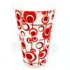 Large Red Patterned Paper Glass - Funzoop