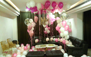 Romantic Room Decor with Assorted Foil and Latex Balloons - Funzoop The Party Shop