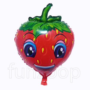 Smiling Face Strawberry Shaped Foil Balloon - Funzoop