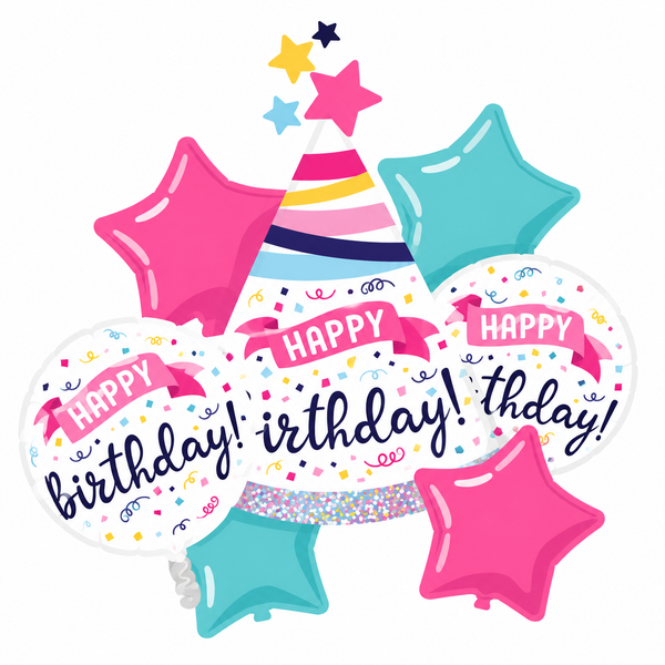 Cute balloon bouquet illustration for Balloon Bouquet Sets collection icon from Funzoop The Party Shop