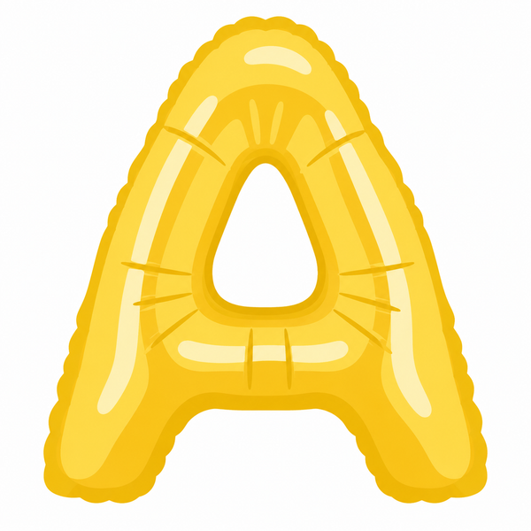 Cute pastel letter balloon illustration for Number & Alphabet Foil Balloons collection | Funzoop
