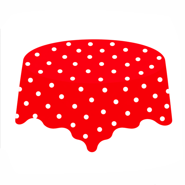 Red polka dot party table cover for birthday table decoration and celebration setup – Funzoop