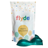 Pack of 25 uninflated 12 inch green metallic pearl latex party decoration balloons of Flyde brand sold by Funzoop The Party Shop