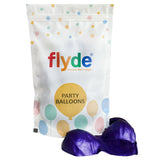 Bag of flyde party balloons from Funzoop - The Party Shop with a purple balloon on a white background