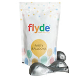 Pack of 25 balloons of 12 inch silver metallic pearl latex party decoration balloon from Flyde for birthday and event decor Funzoop The Party Shop