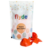 Bag of flyde party balloons from Funzoop - The Party Shop with colorful polka dots on a white background