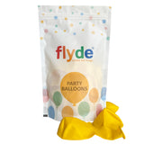 Pack of 25 uninflated 12 inch yellow latex party decoration balloons of Flyde brand sold by Funzoop The Party Shop
