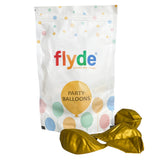 Pack of 25. 12 inch golden chrome latex party decoration balloon of Flyde brand for birthday wedding and event decor Funzoop The Party Shop