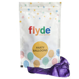 Pack of 25 Flyde brand 12 inch purple chrome latex party decoration balloon for birthday and event decor Funzoop The Party Shop