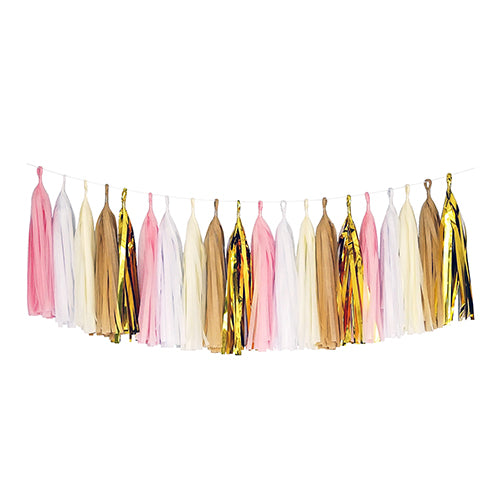 Multicolor tissue paper tassel garland hanging decoration for celebrations from Funzoop The Party Shop