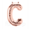 Rose Gold Alphabet Foil Balloons A-Z, 16 Inch, Letter C