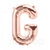 Rose Gold Alphabet Foil Balloons A-Z, 16 Inch, Letter G