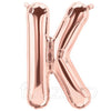 Rose Gold Alphabet Foil Balloons A-Z, 16 Inch