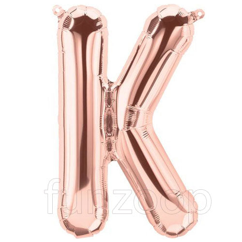 Rose Gold Alphabet Foil Balloons A-Z, 16 Inch