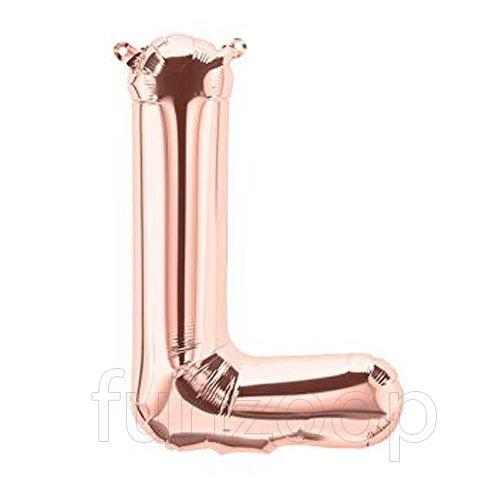 Rose Gold Alphabet Foil Balloons A-Z, 16 Inch, Letter L