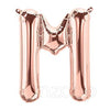 Rose Gold Alphabet Foil Balloons A-Z, 16 Inch, Letter M