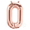 Rose Gold Alphabet Foil Balloons A-Z, 16 Inch, Letter O