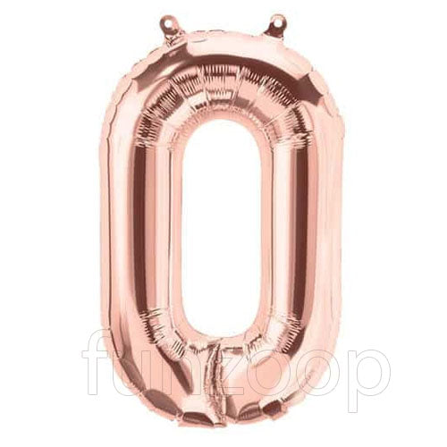 Rose Gold Alphabet Foil Balloons A-Z, 16 Inch, Letter O