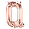 Rose Gold Alphabet Foil Balloons A-Z, 16 Inch, Letter Q