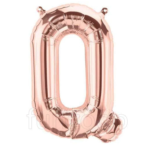 Rose Gold Alphabet Foil Balloons A-Z, 16 Inch, Letter Q
