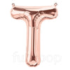 Rose Gold Alphabet Foil Balloons A-Z, 16 Inch, Letter T