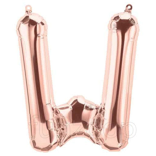 Rose Gold Alphabet Foil Balloons A-Z, 16 Inch, Letter W