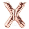 Rose Gold Alphabet Foil Balloons A-Z, 16 Inch, Letter X