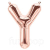 Rose Gold Alphabet Foil Balloons A-Z, 16 Inch, Letter Y