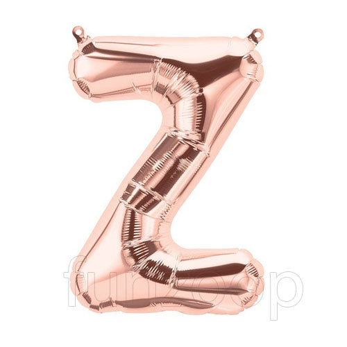 Rose Gold Alphabet Foil Balloons A-Z, 16 Inch