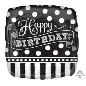 18" Anagram Happy Birthday Chalkboard Foil Balloon - FUNZOOP