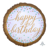 18” HAPPY BIRTHDAY PASTEL CONFETTI FOIL BALLOON - ANAGRAM [HELIUM INFLATED] - FUNZOOP