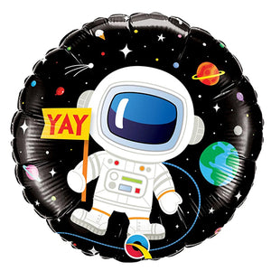 18" Happy Birthday Astronaut Foil Balloon-funzoop-thepartyshop