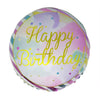 18" Happy Birthday Rainbow Stripes Foil Balloon-FUNZOOP-THEPARTYSHOP