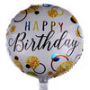 18" Happy Birthday Polka Print Foil [White] - FUNZOOP